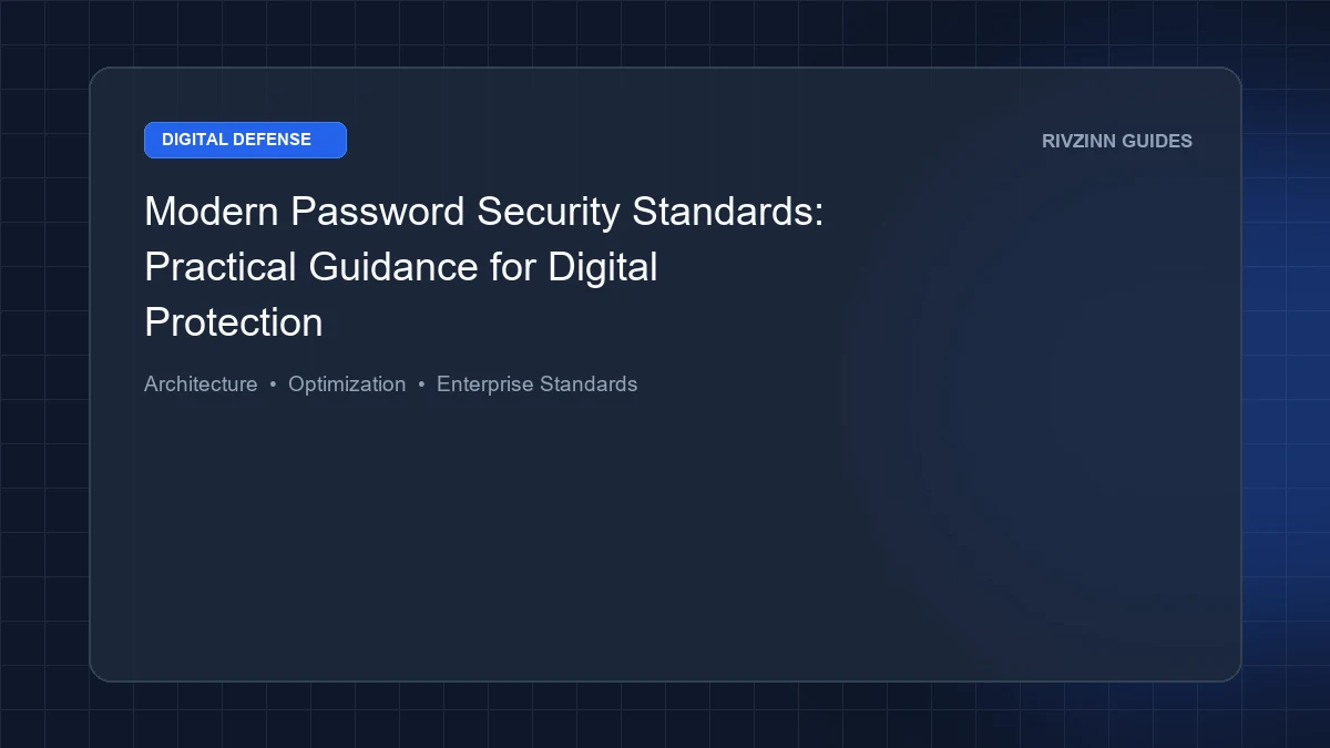 Modern Password Security Standards